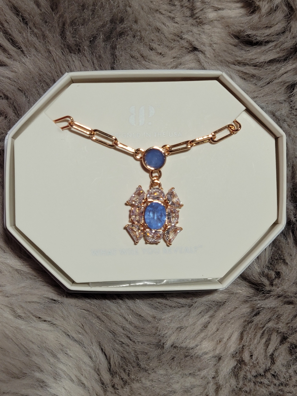 Rare Unicorn Gold-Tone Blue Stone Pendant Necklace - Women's Jewelry